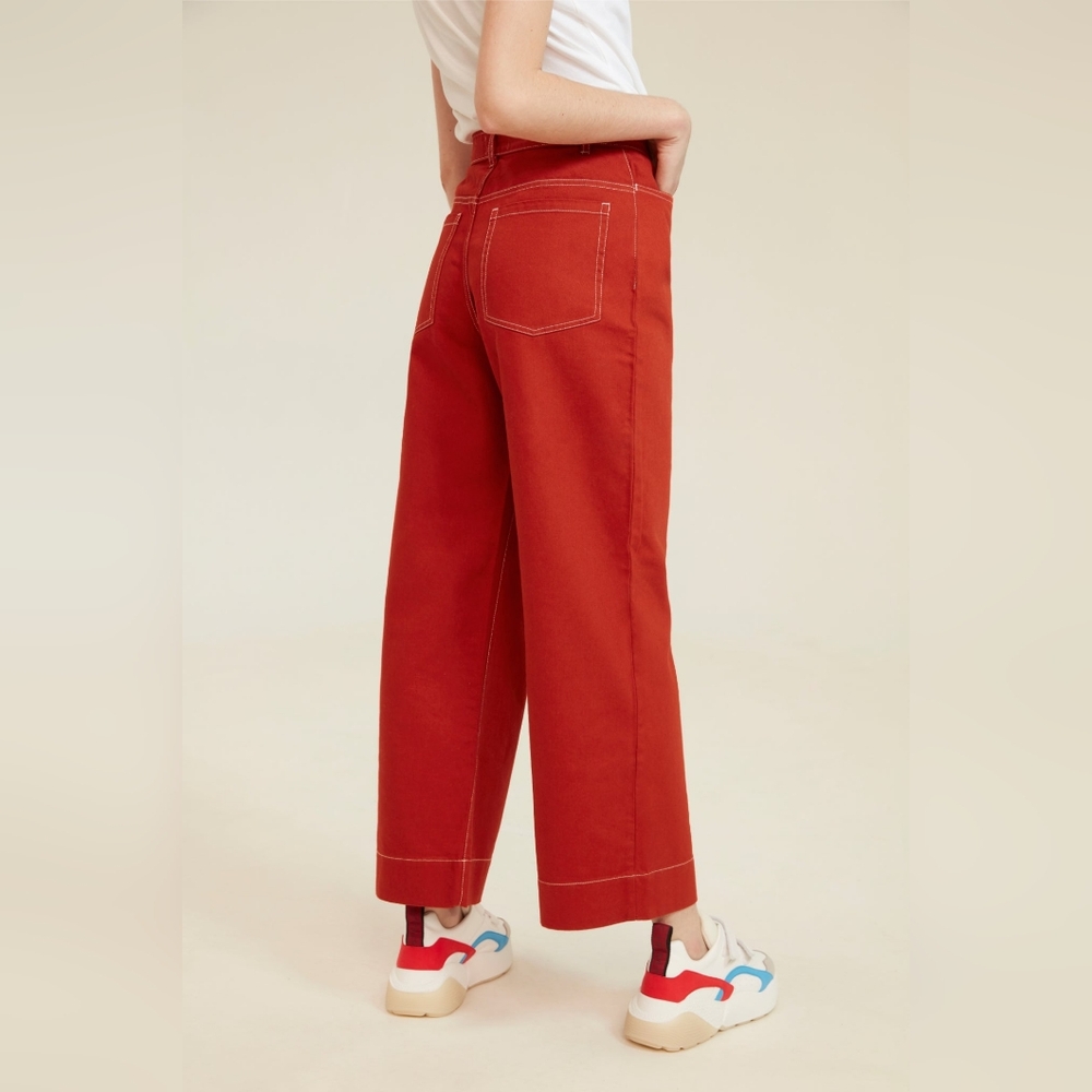 🧡❤️ kowtow 100% Fair Trade Organic Cotton Brick Denim Stage Pant, M - Picture 13 of 14